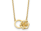 14K Yellow Gold Bee Charm Necklace and Chain (17.5 Inches)